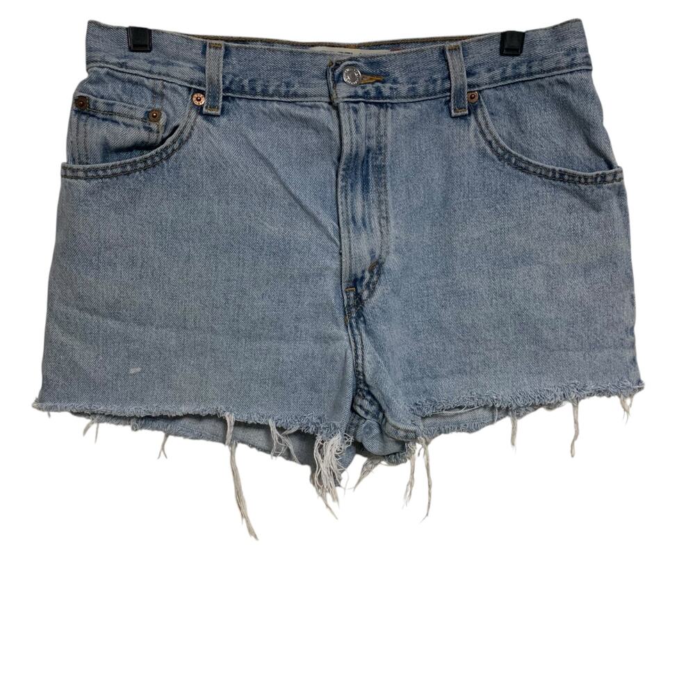 Levi's 550 Classic Relaxed Tapered Cut Off Jean Shorts Womens Size 12